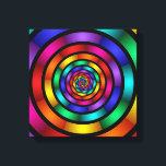 Runde und psychedelische Fraktal Kunst Leinwanddruck<br><div class="desc">Ein hypnotisierendes Kunstwerk voller leuchtender Farben. Design für Ihre Leinwand und mehr.</div>