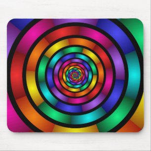 Runde und psychedelische Fraktal Kunst Mousepad