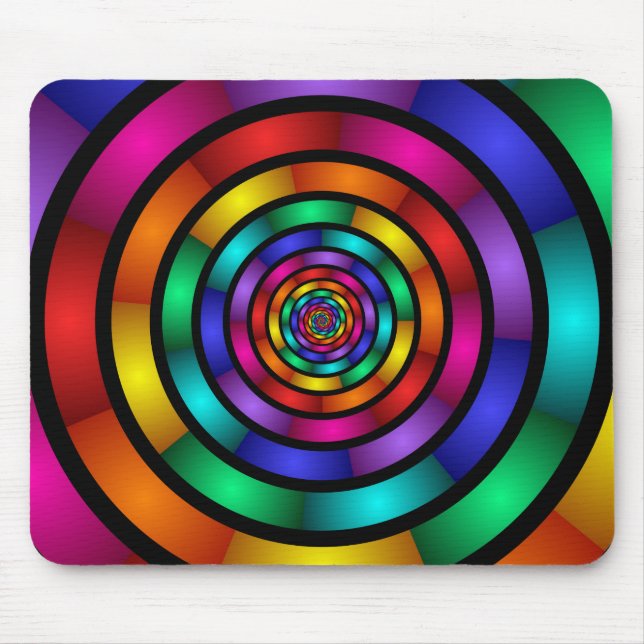Runde und psychedelische Fraktal Kunst Mousepad (Vorne)