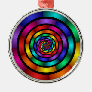 Runde und psychedelische Fraktal Kunst Ornament Aus Metall