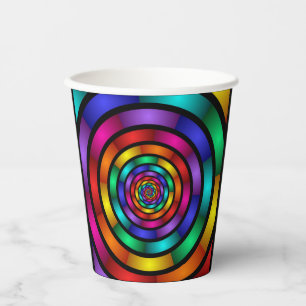 Runde und psychedelische Fraktal Kunst Pappbecher