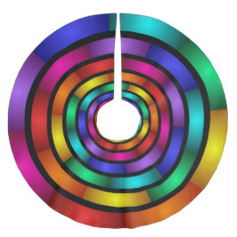 Runde und psychedelische Fraktal Kunst Polyester Weihnachtsbaumdecke