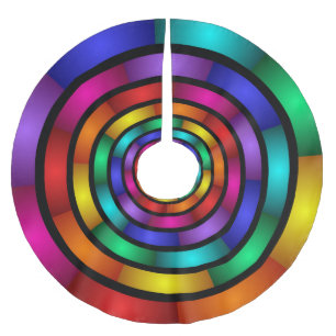 Runde und psychedelische Fraktal Kunst Polyester Weihnachtsbaumdecke