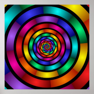 Runde und psychedelische Fraktal Kunst Poster