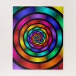 Runde und psychedelische Fraktal Kunst Puzzle<br><div class="desc">Psychedelische,  bunte Fraktal-Kunst,  modern und abstrakt. Einzigartig glänzendes und dekoratives rundes Muster. Design für Ihr ungewöhnliches hypnotisierendes Puzzle und mehr.</div>