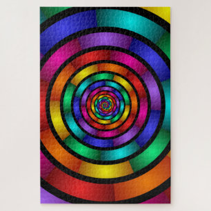 Runde und psychedelische Fraktal Kunst Puzzle