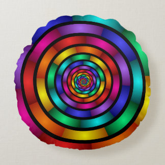 Runde und psychedelische Fraktal Kunst Rundes Kissen