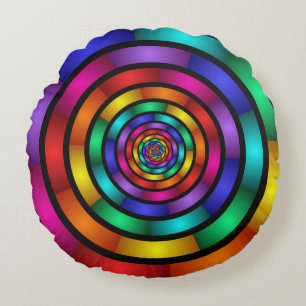 Runde und psychedelische Fraktal Kunst Rundes Kissen