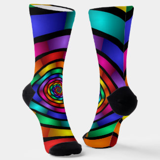Runde und psychedelische Fraktal Kunst Socken