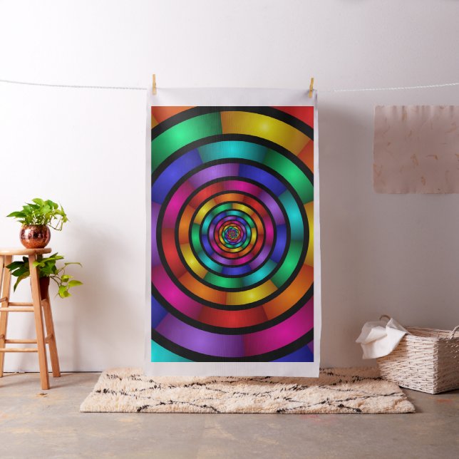 Runde und psychedelische Fraktal Kunst Stoff (Beispiel)