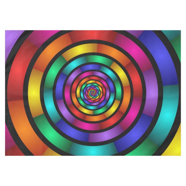 Runde und psychedelische Fraktal Kunst Tischdecke (Vorderseite (Horizontal))