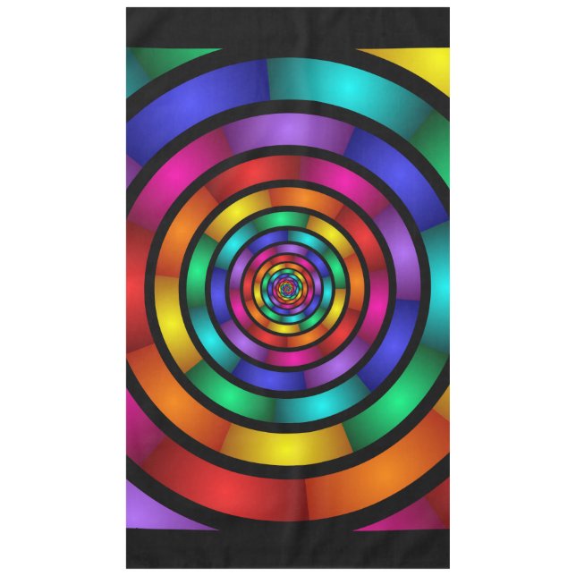 Runde und psychedelische Fraktal Kunst Tischdecke (Vorderseite)