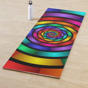 Runde und psychedelische Fraktal Kunst Yogamatte