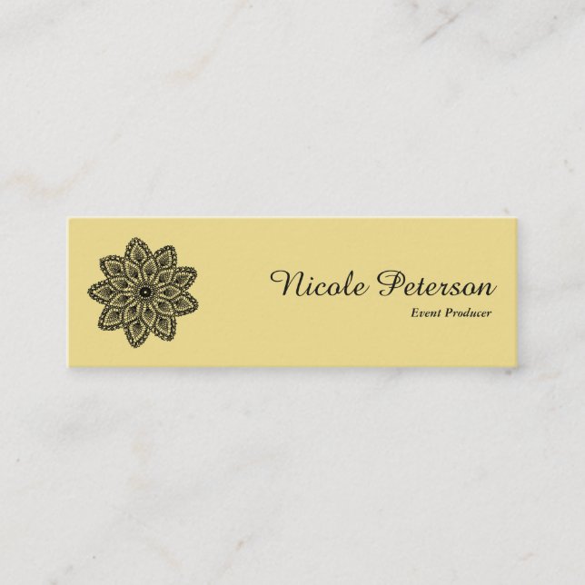 Runde Verzierung der schwarzen Spitzes Mini Visitenkarte (Vorderseite)