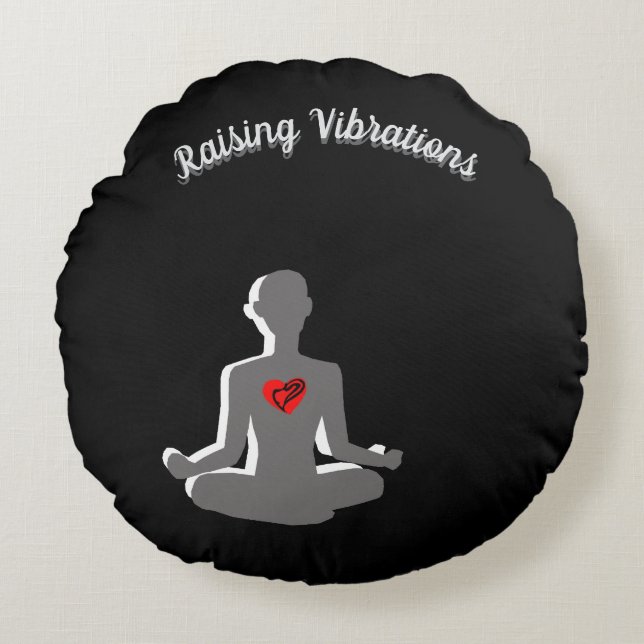Runde Vibrationen Pillow Rundes Kissen (Vorderseite)