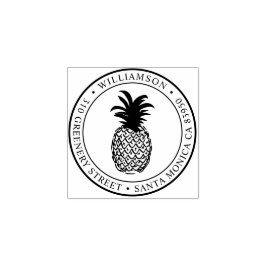 Runde Vintage Ananas-Rücksendeadresse Gummistempel