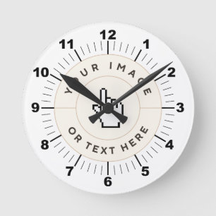 Runde Wall-Uhr 8" - Benutzerdefiniert (Bild/Text h Wanduhr