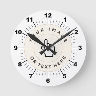 Runde Wall-Uhr 8" - Benutzerdefiniert (Bild/Text h Wanduhr