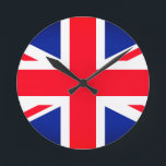 Runde Wand-Uhr für die Jack-Flagge der Union Wanduhr<br><div class="desc">Runde Wanduhr mit Bild der Union Jack Fahne.</div>