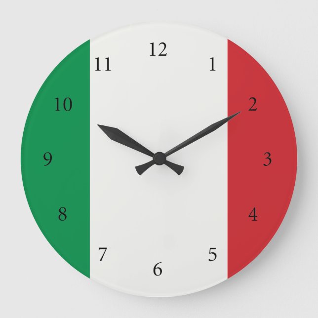 Runde Wanduhr Italien Fahne (Vorderseite)