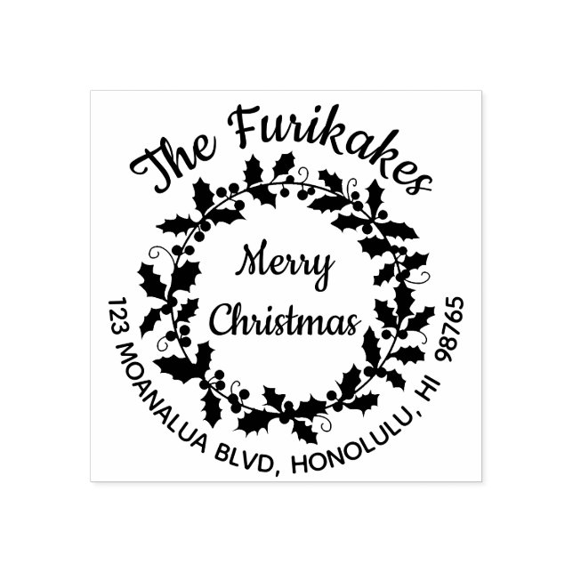 Runde Weihnachts-Rücksendeadresse Rubber Briefmark Gummistempel (Prägung)