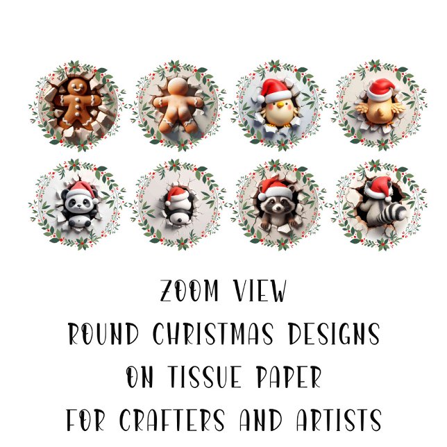 Runde Weihnachtsbild DIY Decoupage Ornament Craft Seidenpapier (Von Creator hochgeladen)