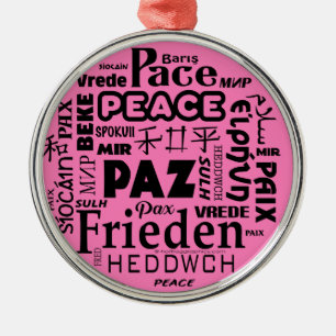 Runde Weihnachtsdekoration Friedensworte Ornament Aus Metall