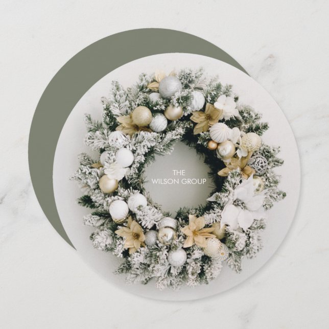 Runde Weihnachtsfeier Vielen Dank Feiertagskarte (Vorne/Hinten)