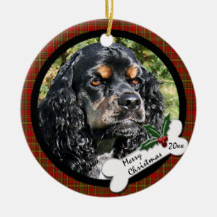 Runde Weihnachtsverzierung Cocker spaniels Keramikornament