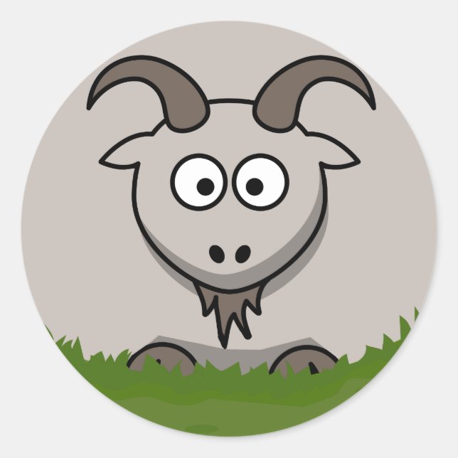 Runde Ziege Runder Aufkleber (Vorderseite)