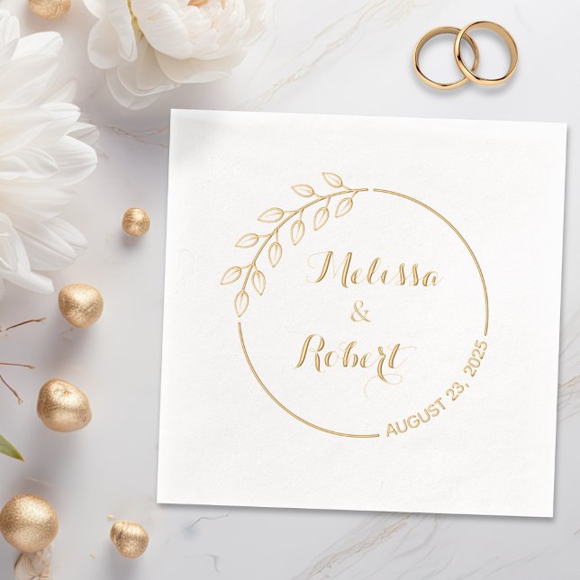 Runde Zweigstelle mit Blätter Hochzeitskranz Servietten Mit Folie (Von Creator hochgeladen)