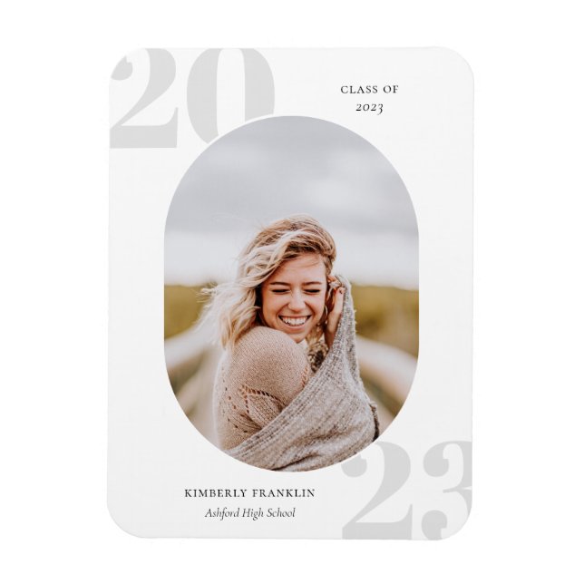 Runded Foto Frame Abschluss der Senior-Klasse Magnet (Vertikal)