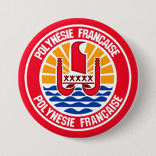 RundEmblem der französischen Polynesien Button