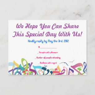 RUNDEN DER TORAH Bat Bar Mitzvah Reply Card RSVP Karte
