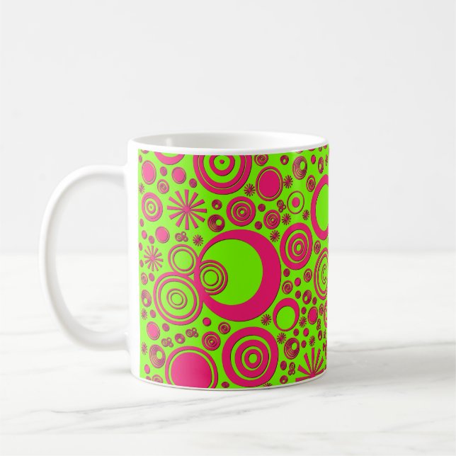 Runden, Pink-grüne Kaffee-Tasse Kaffeetasse (Links)
