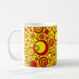 Runden, Red-Yellow-Coffee-Tasse Tasse