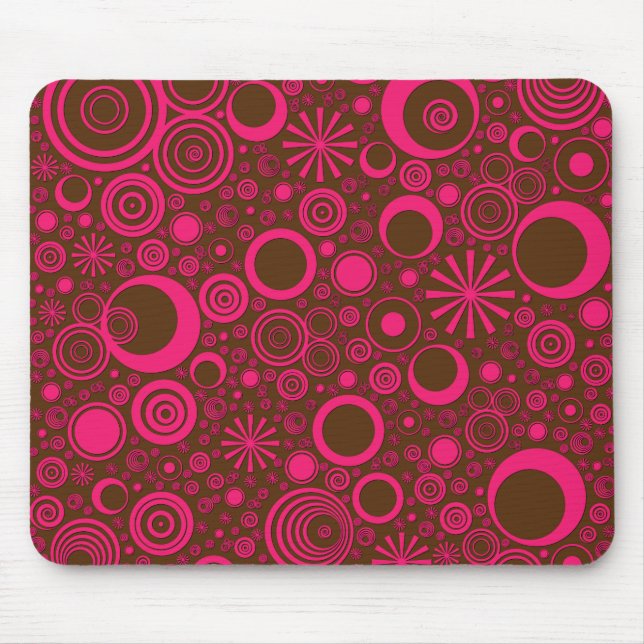 Runden, rosa-braune Computermäuse-Pad Mousepad (Vorne)