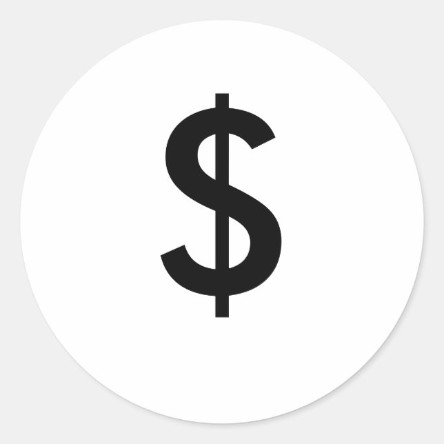 $ RUNDER AUFKLEBER (Vorderseite)