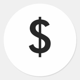 $ RUNDER AUFKLEBER