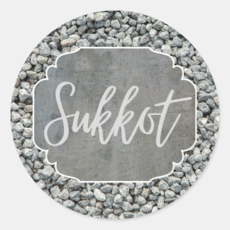 Runder Aufkleber Geschenk Etikett Sukkot Silver Gr