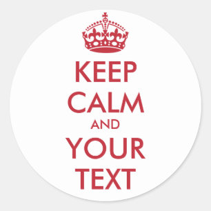 Runder Aufkleber 'Keep Calm' - personalisierter Te