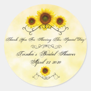Runder Aufkleber Sonnenblume Brautparty