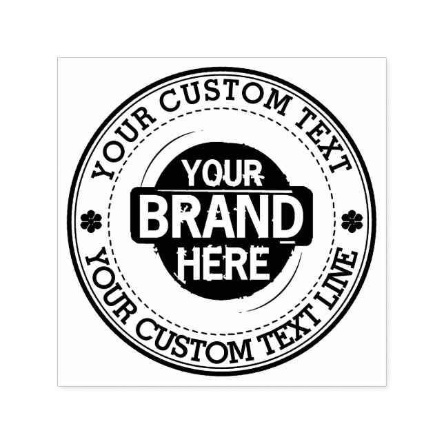 Runder benutzerdefinierter Text mit Logo Permastempel (Design)