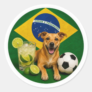 Runder Brasilien-Caramel-Aufkleber Aufkleber