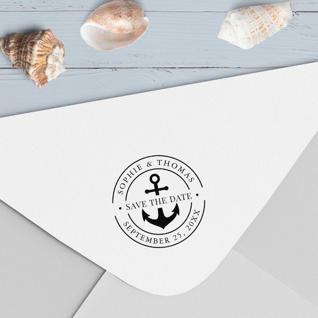 Runder doppelter Grenzanker Save the Date Permastempel (Von Creator hochgeladen)