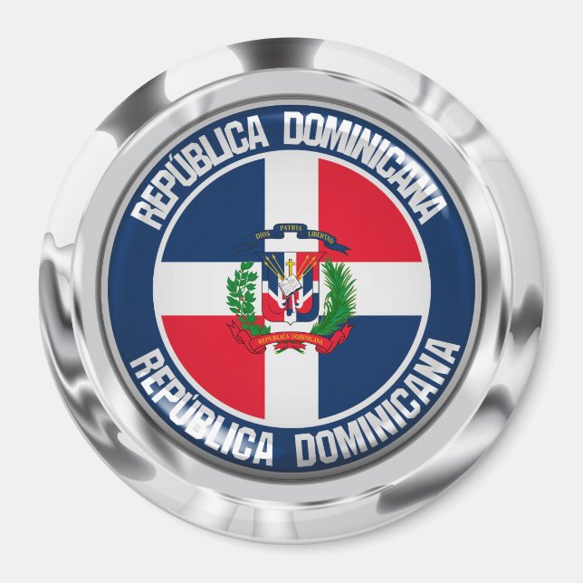 Runder Emblem der Dominikanischen Republik Magnet (Vorne)