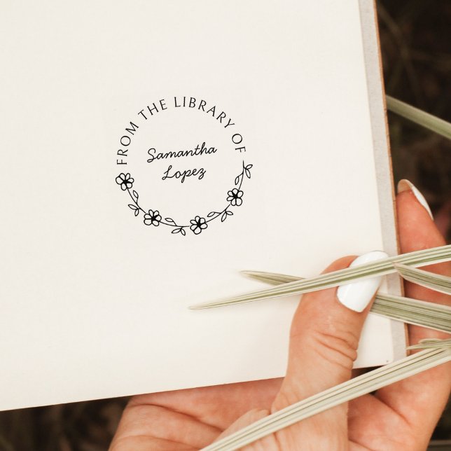 Runder florales Skribuchstäbchen Gummistempel (Von Creator hochgeladen)