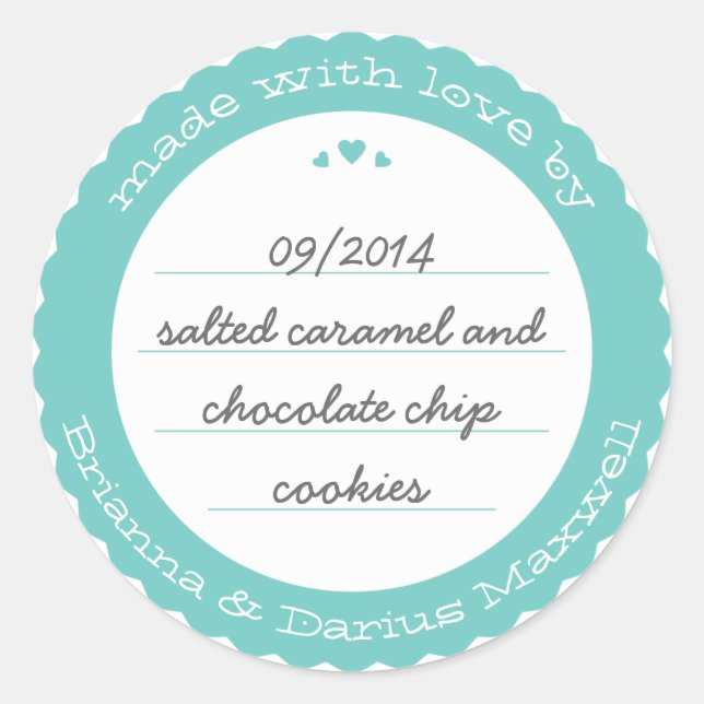 Runder Geschenkstreifen für gebackene Waren Aquama Runder Aufkleber (Vorderseite)