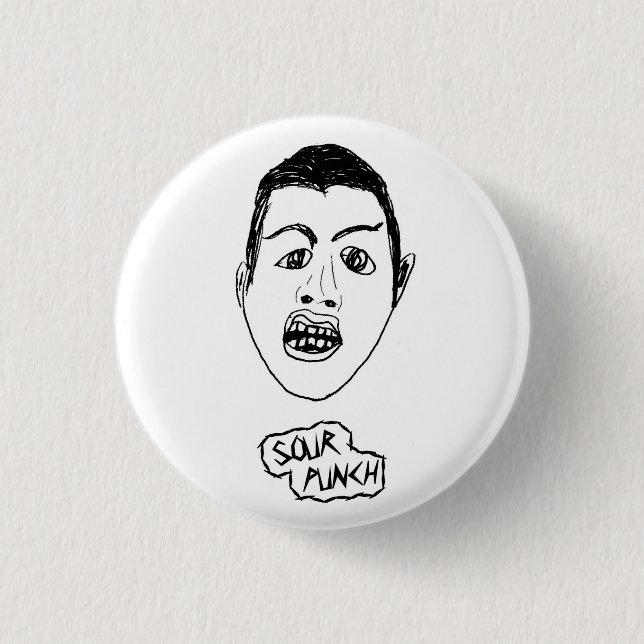 Runder Gesichts-/Logo-Knopf (weiß) Button (Vorderseite)