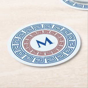 Runder Griechischer Schlüsselanhänger Pappuntersetzer